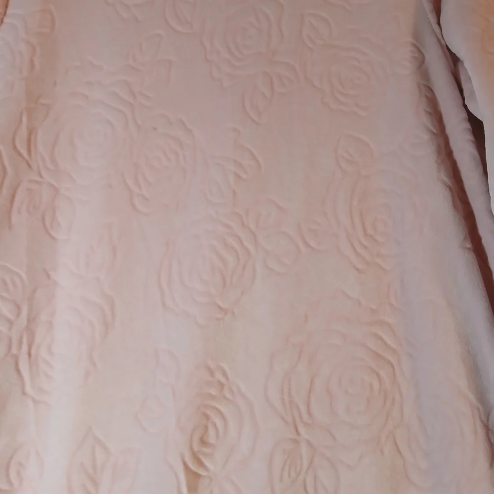 Adonna Full Lengh Full Zip Pink Plush Robe with Pockets